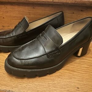 Coach Black Leather platform Loafers size 11 great condition